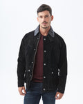 Men's Vintage Leather Jacket Contrast Collar Multiple Pockets - 2