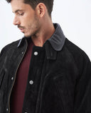 HUNTER FIELD SUEDE JACKET IN BLACK