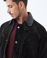 Men's Vintage Leather Jacket Contrast Collar Multiple Pockets - 3