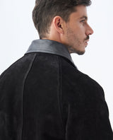 Men's Vintage Leather Jacket Contrast Collar Multiple Pockets - 5