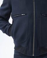 Mens Gyver Wool Trucker Jacket with Contrast Pile Collar in Wool-Polyamide - Blue 63_627E458_AZU194050_5