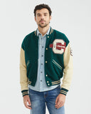 POWER BADGES VARSITY JACKET IN GREEN