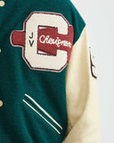 POWER BADGES VARSITY JACKET IN GREEN