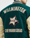 POWER BADGES VARSITY JACKET IN GREEN