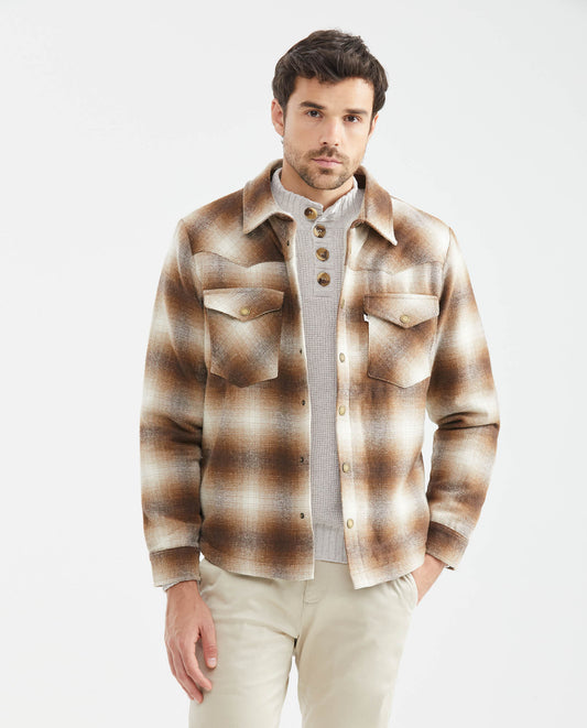 Men´s Plaid Wool-Blend Shacket - Brown 63_627E463_CAF181148_0