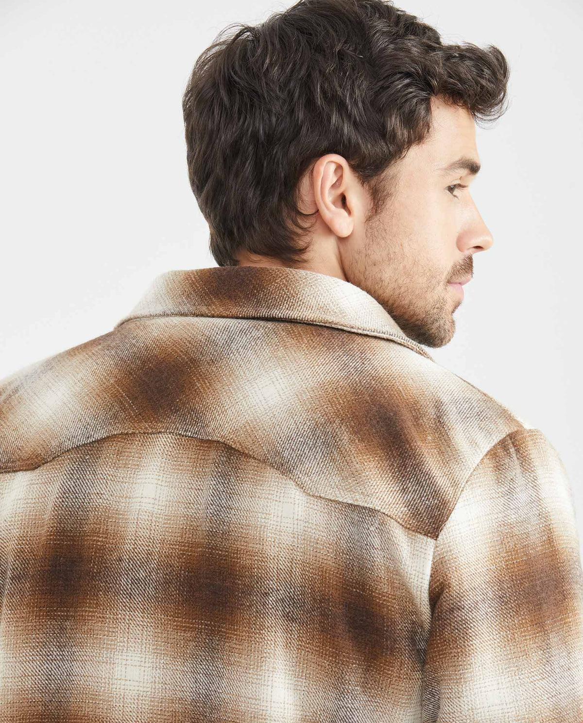 Men´s Plaid Wool-Blend Shacket - Brown 63_627E463_CAF181148_6
