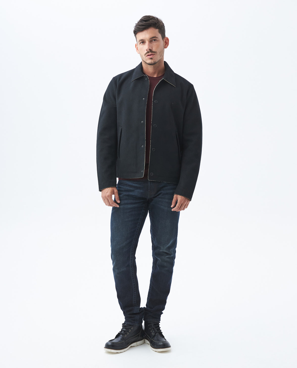 Men´s Wool-Blend Coach Jacket - Black 63_627E467_NEG193909_0