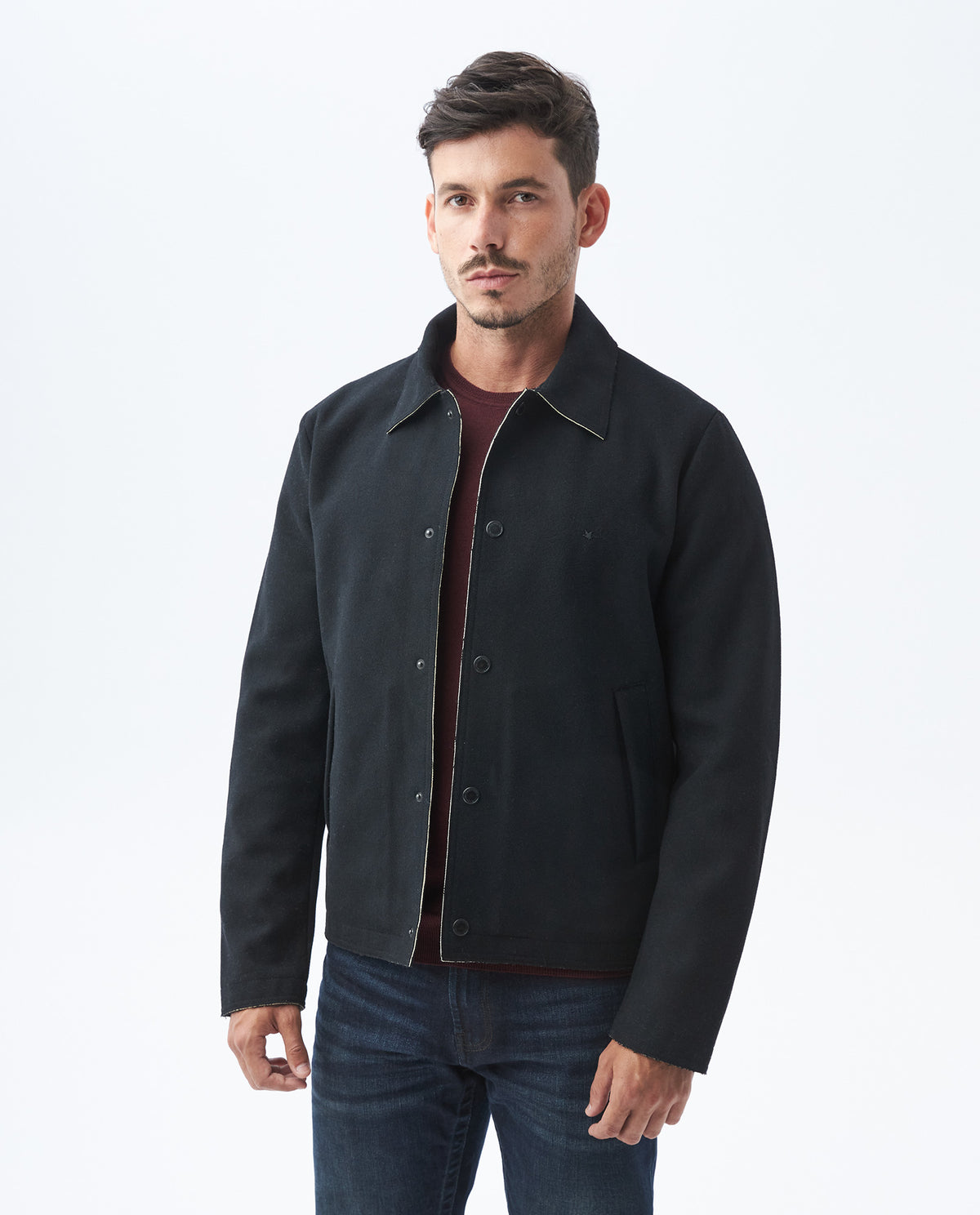 Men´s Wool-Blend Coach Jacket - Black 63_627E467_NEG193909_3