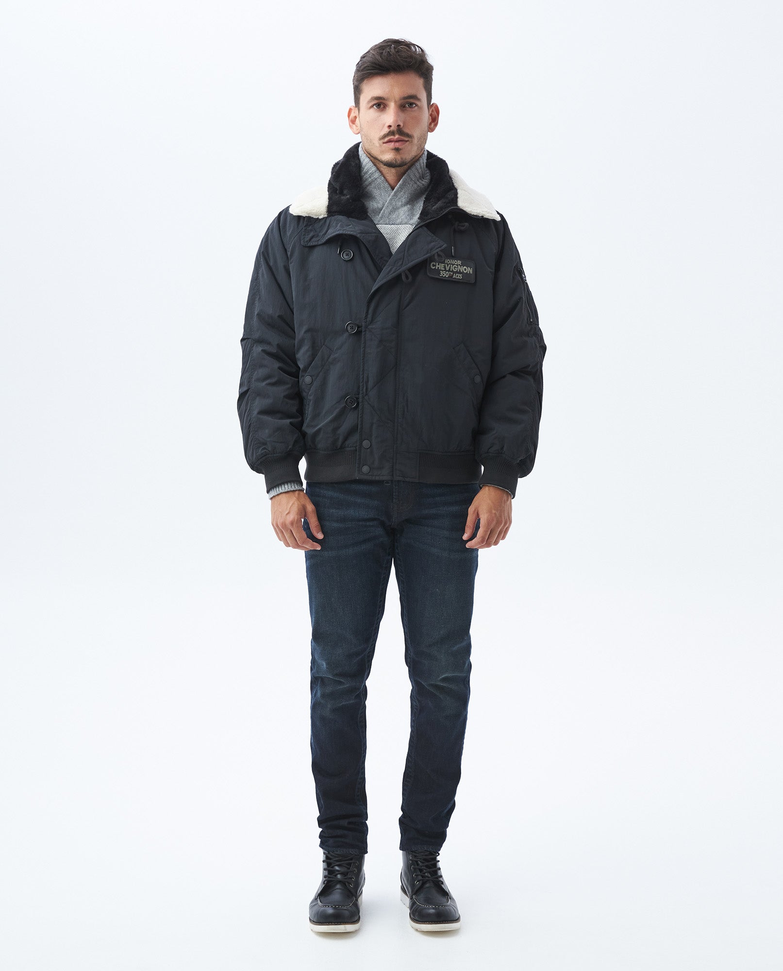 Men's Quilted Utility Jacket Weather-Resistant Multiple Pockets in Polyamide - 1