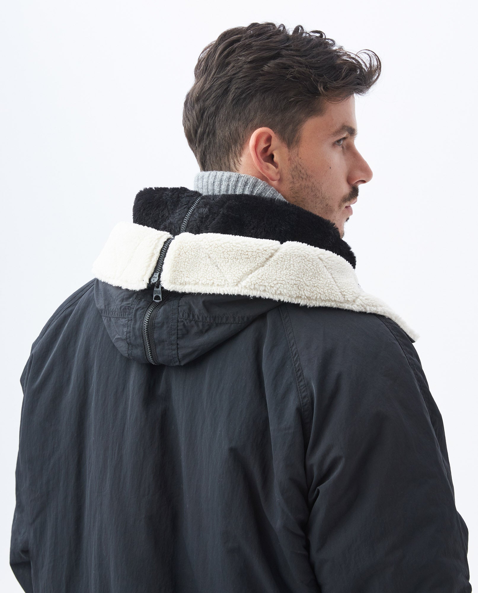 Men's Quilted Utility Jacket Weather-Resistant Multiple Pockets in Polyamide - 4