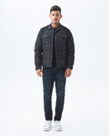 Men's Quilted Trucker Jacket Contrast Panel in Polyester 63_627E469_090000_0