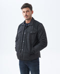 Men's Quilted Trucker Jacket Contrast Panel in Polyester 63_627E469_090000_3