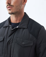 Men's Quilted Trucker Jacket Contrast Panel in Polyester 63_627E469_090000_4