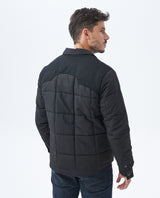 Men's Quilted Trucker Jacket Contrast Panel in Polyester 63_627E469_090000_5
