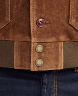 Men's Lambskin Jacket Polo Collar Printed Lining - 4