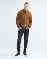 Men's Embroidered Lambskin Jacket Oversize Ribbed Printed Lining  - 2