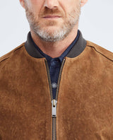 Men's Embroidered Lambskin Jacket Oversize Ribbed Printed Lining  - 3