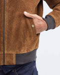 Men's Embroidered Lambskin Jacket Oversize Ribbed Printed Lining  - 4