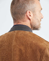 Men's Embroidered Lambskin Jacket Oversize Ribbed Printed Lining  - 6