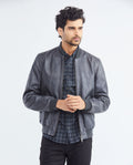 Men's Calfskin Jacket Oversize Flap Pockets Ribbed - 1