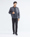 Men's Calfskin Jacket Oversize Flap Pockets Ribbed - 3