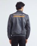 Men's Calfskin Jacket Oversize Flap Pockets Ribbed - 7