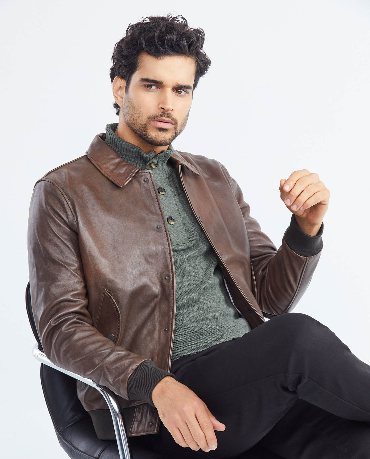 Men´s Lambskin Leather Jacket - Brown 63_627F210_CAF181124_3