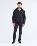 Men's Parka Jacket High Collar Removable Hood Sleeve Embroidery Adjustable Waist - 3