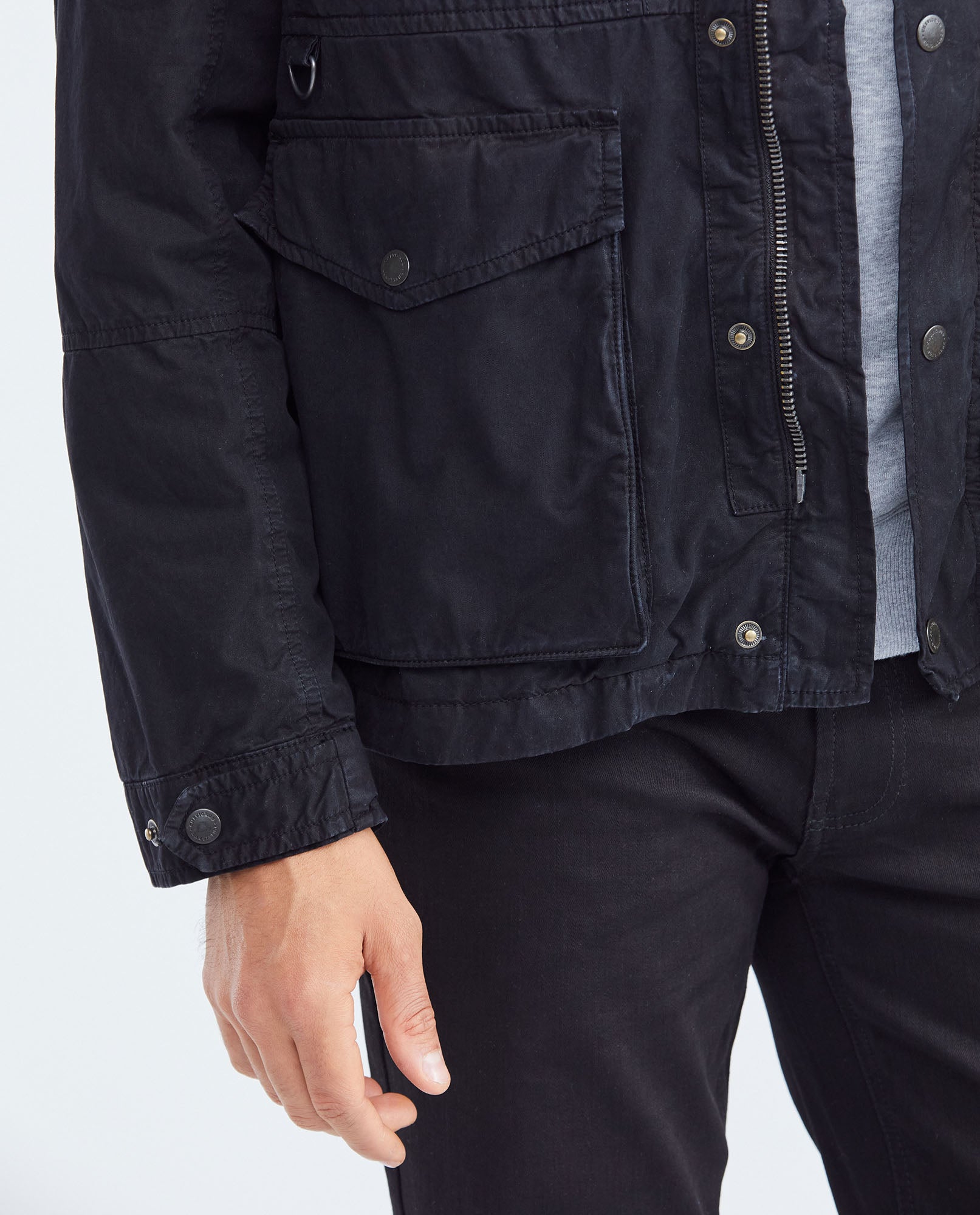 Men's Parka Jacket High Collar Removable Hood Sleeve Embroidery Adjustable Waist - 6