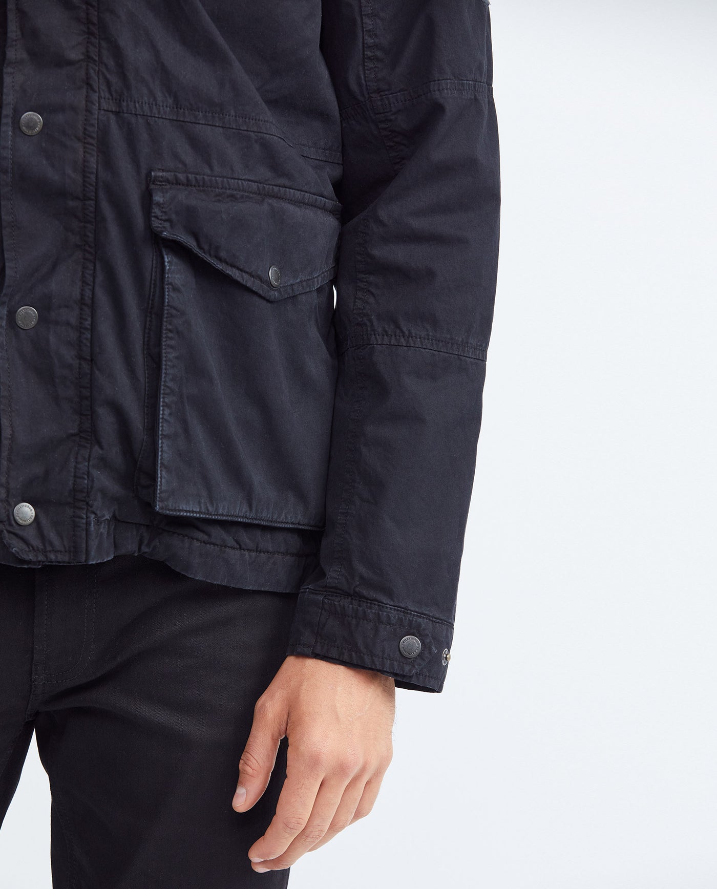 Men's Parka Jacket High Collar Removable Hood Sleeve Embroidery Adjustable Waist - 7