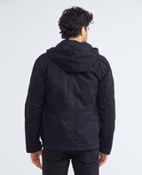Men's Parka Jacket High Collar Removable Hood Sleeve Embroidery Adjustable Waist - 8