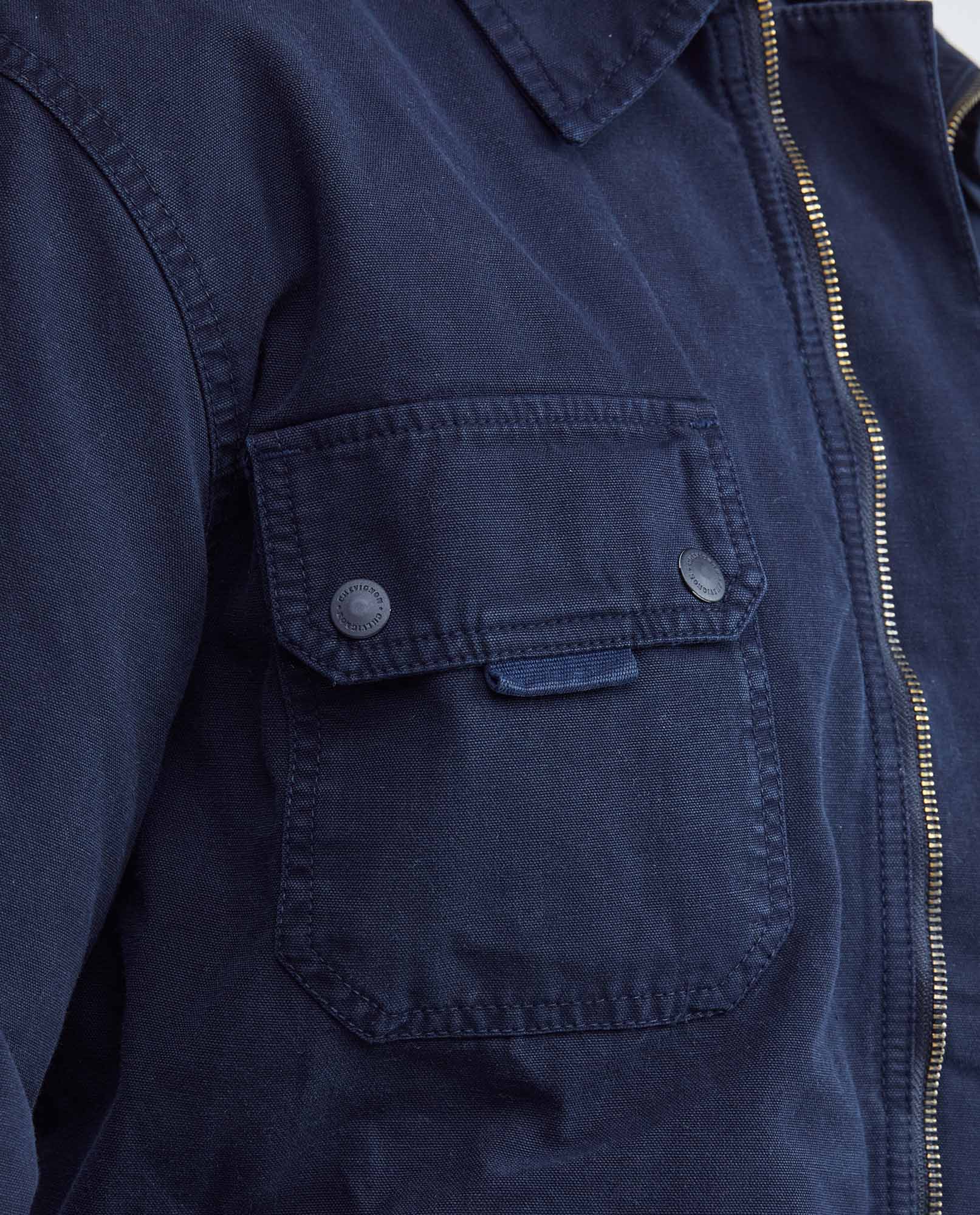 Men's Utility Aviator Jacket Side Elastic Snap Cuffs Duck Print Lining - 3