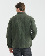 Men's Quilted Square Pattern Jacket Corduroy Details Duck Print Lining - 4