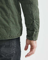 Men's Quilted Square Pattern Jacket Corduroy Details Duck Print Lining - 6