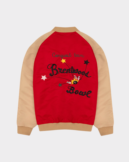 CHAQUETA TEDDY SOUVENIR EN NEGRO Y ROJO
