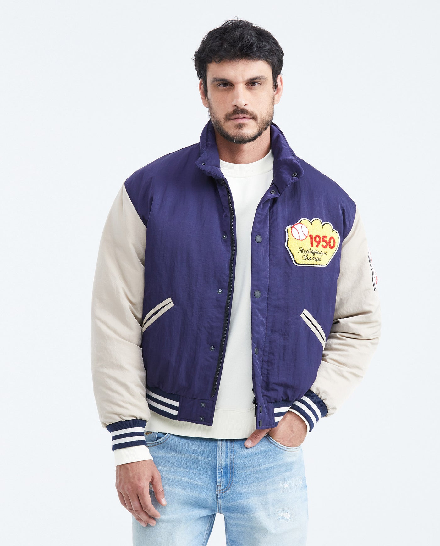 Chaqueta Bomber Masculina - Blue 63_627F452_AZU193919_0