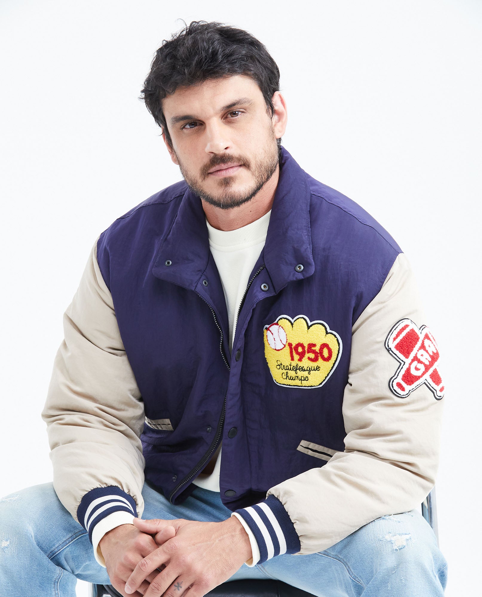 Chaqueta Bomber Masculina - Blue 63_627F452_AZU193919_7