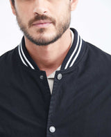 Men's Bomber Jacket Piped Pockets Contrast Armhole Ribbed in Cotton - 3