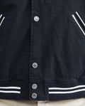 Men's Bomber Jacket Piped Pockets Contrast Armhole Ribbed in Cotton - 4