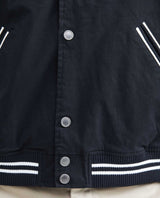 Men's Bomber Jacket Piped Pockets Contrast Armhole Ribbed in Cotton - 4
