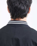 Men's Bomber Jacket Piped Pockets Contrast Armhole Ribbed in Cotton - 7