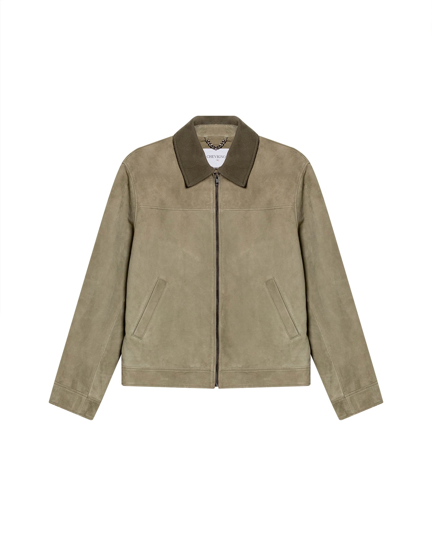 Mens Suede Leather Aviator Jacket, Navigator - Green 63_627G401_VER130711_3