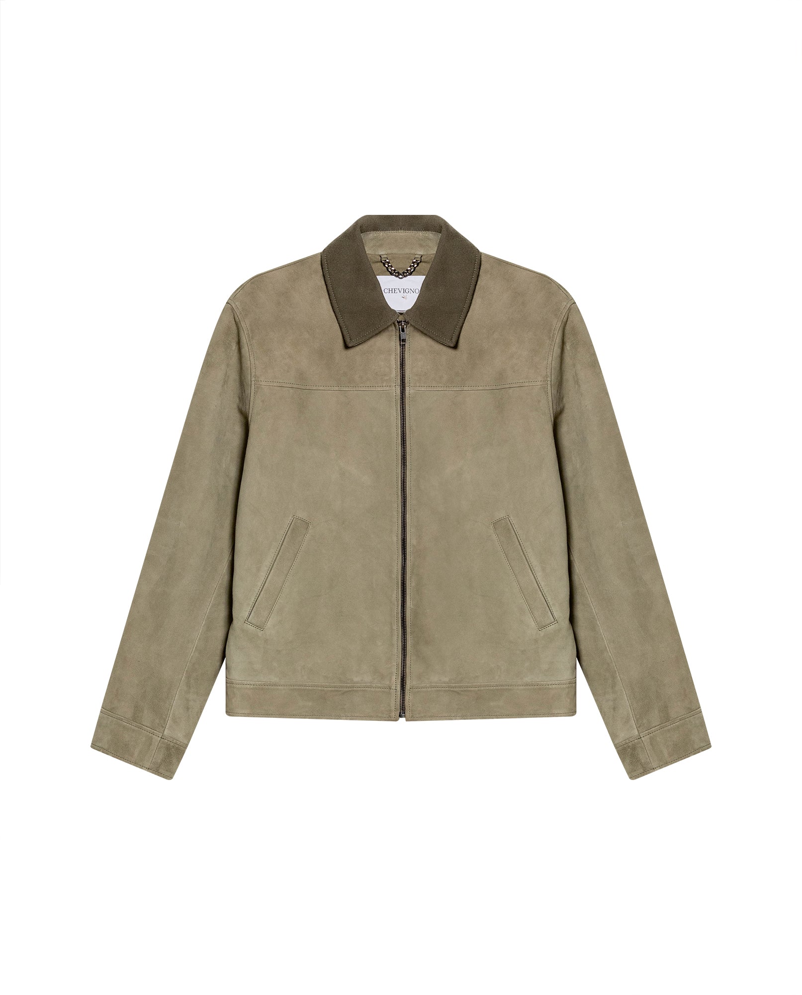 Mens Suede Leather Aviator Jacket, Navigator - Green 63_627G401_VER130711_3