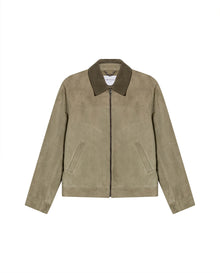 Mens Suede Leather Aviator Jacket, Navigator - Green 63_627G401_VER130711_3