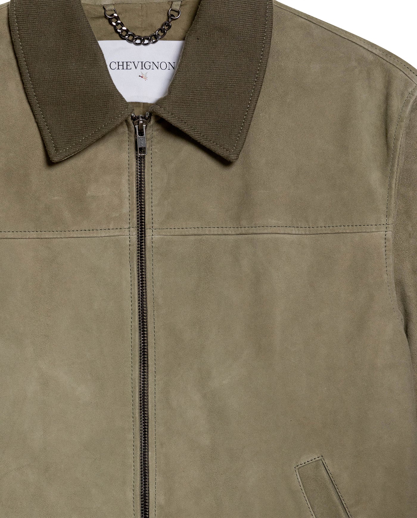 Mens Suede Leather Aviator Jacket, Navigator - Green 63_627G401_VER130711_8