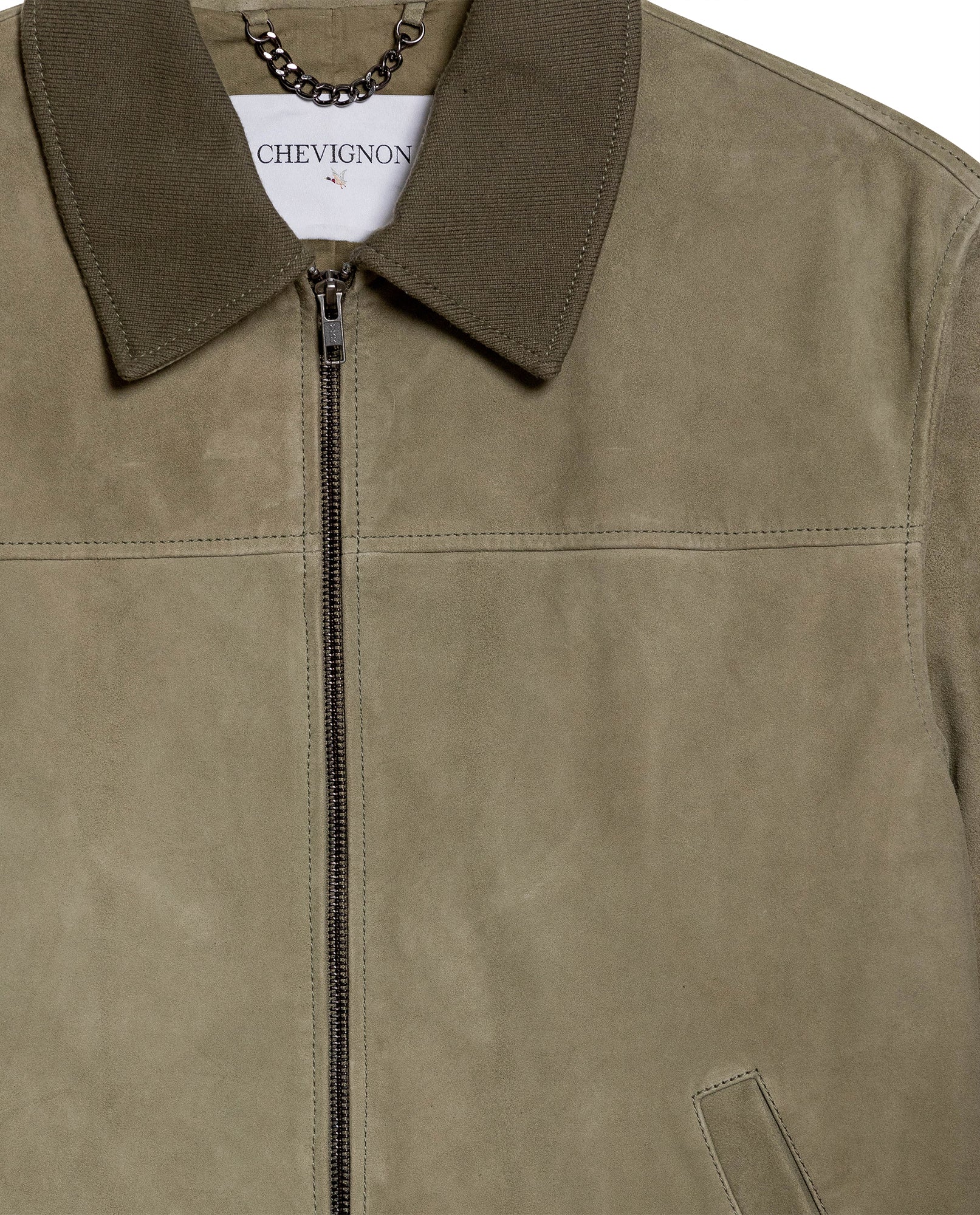 Mens Suede Leather Aviator Jacket, Navigator - Green 63_627G401_VER130711_8