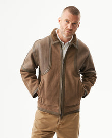 Men´s Leather Aviator Jacket - Brown 63_627G407_CAF190840_0