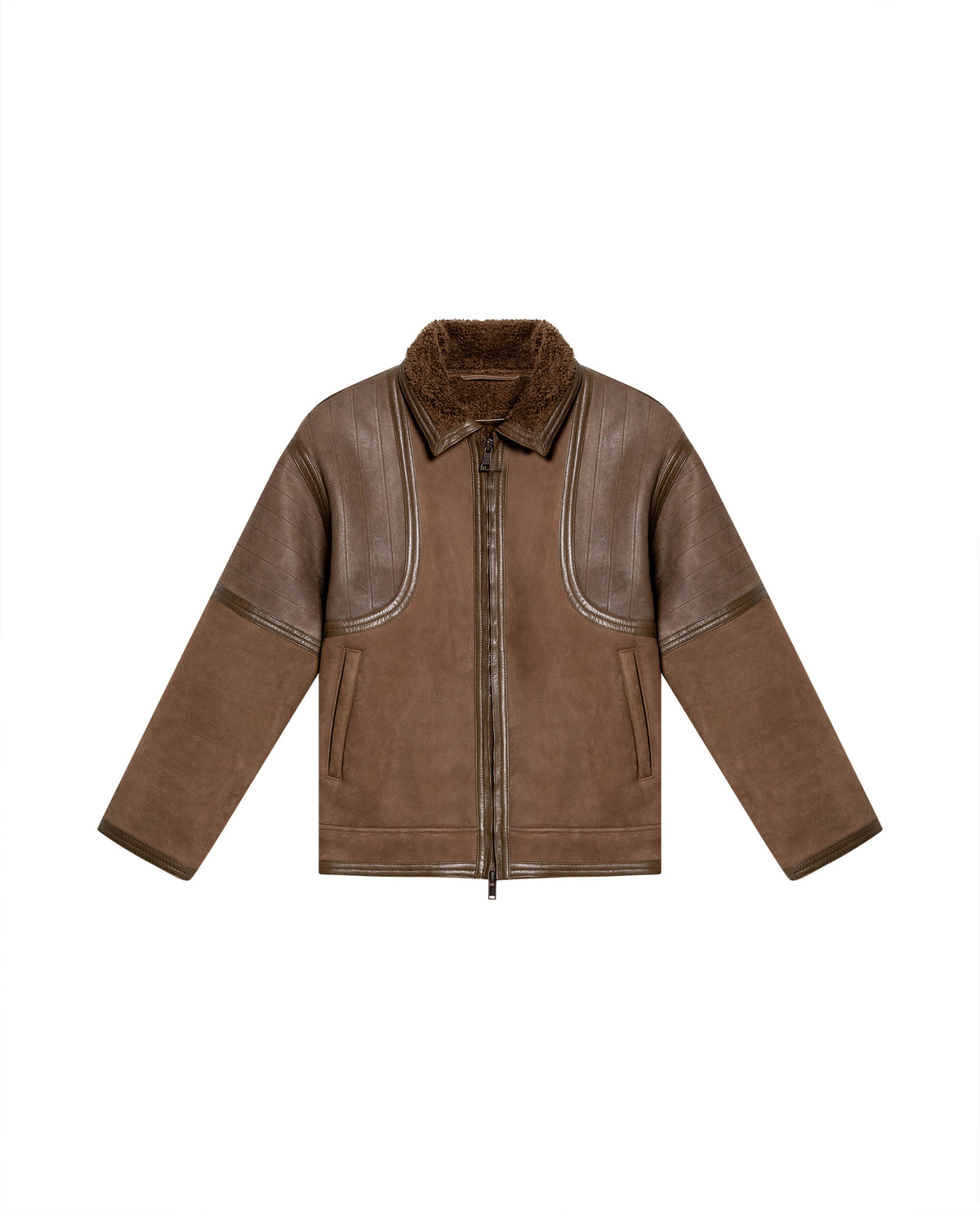 Men´s Leather Aviator Jacket - Brown 63_627G407_CAF190840_3