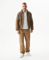 Men´s Leather Aviator Jacket - Brown 63_627G407_CAF190840_4
