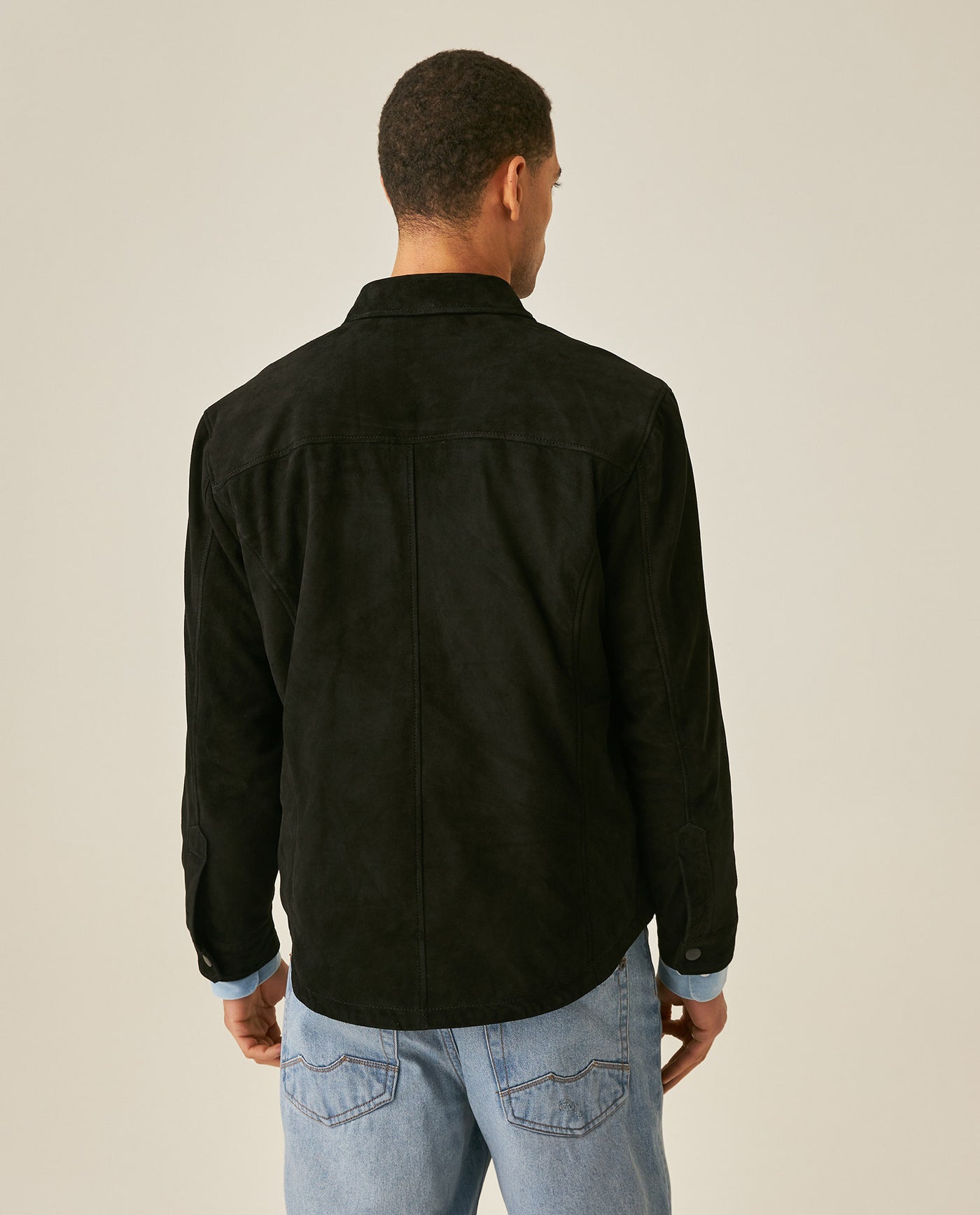 Men´s Goatskin Suede Overshirt - Black 63_627H200_NEG194007_6